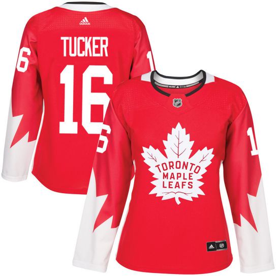 2017 NHL Toronto Maple Leafs women #16 Darcy Tucker red jersey->women nhl jersey->Women Jersey